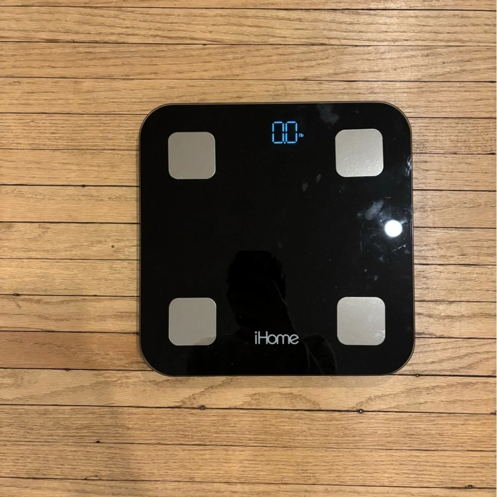 IHOME Black and Silver Touch Sensitive Scale weight loss bathroom resolution